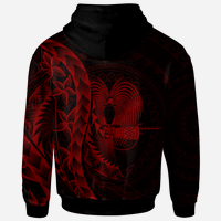 Papua New Guinea Zip Hoodie Polynesian Pattern Style Red Color - Polynesian Pride