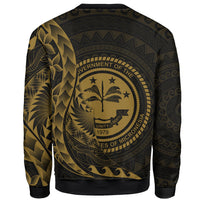 Federated States of Micronesia Sweatshirt - Polynesian Pattern Style Gold Color - Polynesian Pride