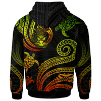 Solomon Islands Custom Hoodie Polynesian Turtle With Pattern Reggae - Polynesian Pride