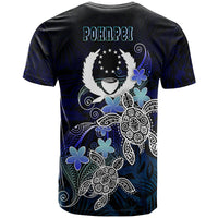 Pohnpei Polynesian T Shirt Blue Turtle Couple - Polynesian Pride