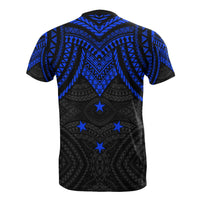 Kosrae Custom T Shirt Micronesian Pattern Blue Armor Style - Polynesian Pride