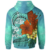 Tonga Hoodie Tropical Flowers Style - Polynesian Pride