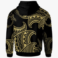 Fiji Hoodie Hammerhead Shark Tribal Pattern - Polynesian Pride