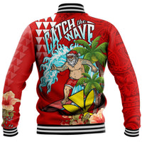 Hawaii Mele Kalikimaka Baseball Jacket Santa Claus Surfing Xmas Time LT9 - Polynesian Pride