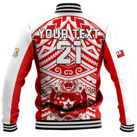 (Custom Text And Number) Tonga Rugby Sevens Baseball Jacket Coat of Arms Tribal Polynesian Pattern LT9 - Polynesian Pride