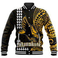 Hawaii Nanakuli High School Baseball Jacket Tribal Kakau LT9 Unisex Yellow - Polynesian Pride