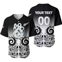 (Custom Personalised) New Zealand Rugby Baseball Jersey - Maori Manaia Black style LT6 Black - Polynesian Pride