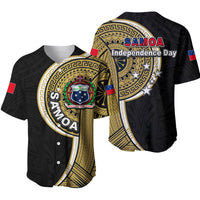 Samoa Independence Day Tribal Tattoo Baseball Jersey No.2 LT6 Gold - Polynesian Pride