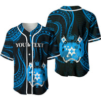 (Custom Personalised) Tonga Pattern Baseball Jersey Always Proud Version Blue LT13 - Polynesian Pride