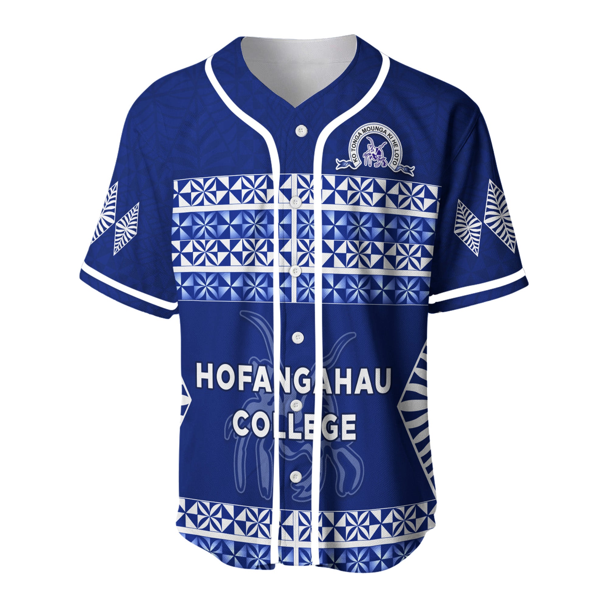 Hofangahau College Baseball Jersey 'Eua Tonga Pattern LT13 - Polynesian Pride