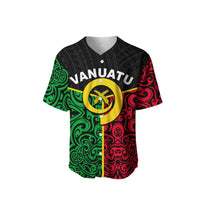 (Custom Personalised) Vanuatu Baseball Jersey Polynesian Patterns Mix Flag LT6 - Polynesian Pride