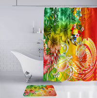 Tonga Floral Bathroom Set Sea Turtle - Reggae LT7 - Polynesian Pride