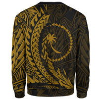 Chuuk Custom Personalised Sweatshirt - Wings Style Gold Color - Polynesian Pride