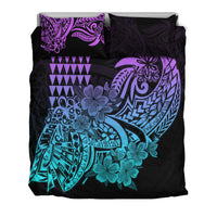 Hawaii Kakau Bedding Set Polynesian Floral Tribal Heliotrope Version LT9 - Polynesian Pride