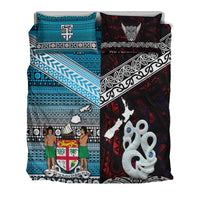 New Zealand And Fiji Bedding Set Together - Red LT8 - Polynesian Pride