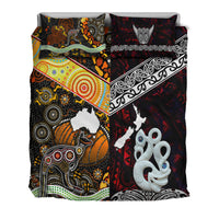 New Zealand Maori Aotearoa And Australia Aboriginal Bedding Set Together - Red LT8 - Polynesian Pride