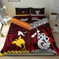 New Zealand And Papua New Guinea Bedding Set Together - Red LT8 - Polynesian Pride