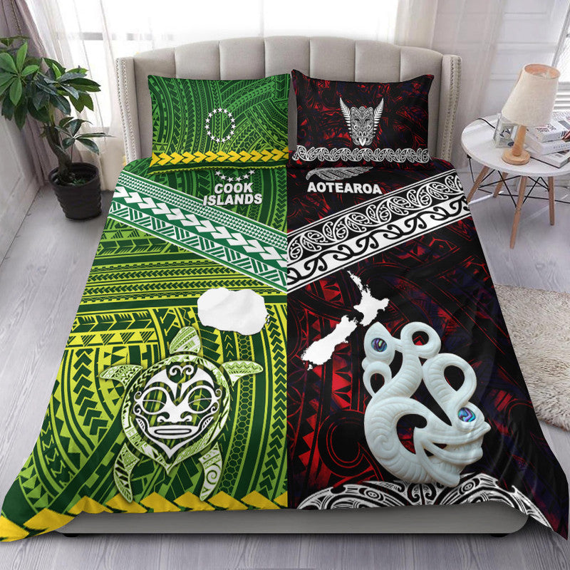 New Zealand And Cook Islands Bedding Set Together - Red LT8 Red - Polynesian Pride