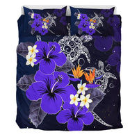 Hawaii Turtle Purple Hibiscus Polynesian Bedding Set - Anne Style - AH - Polynesian Pride