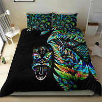 New Zealand Haka Rugby Maori Bedding Set Silver Fern Vibes - Paua Shell LT8 - Polynesian Pride