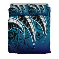 Polynesian Bedding Set - Tropical Leaf Blue Gradient Style - Polynesian Pride