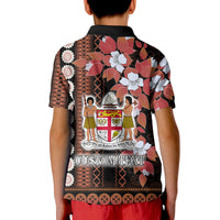 Custom Fiji Polo Shirt Tagimoucia Mixed Black Tapa Style LT9 - Polynesian Pride
