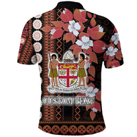 Custom Fiji Polo Shirt Tagimoucia Mixed Black Tapa Style LT9 - Polynesian Pride