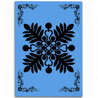 Hawaiian Quilt Maui Plant And Hibiscus Pattern Area Rug - Black Pastel - AH Black - Polynesian Pride