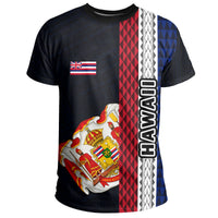 Hawaii Coat of Arms Polynesian T Shirt Hawaii Culture Blue - Polynesian Pride