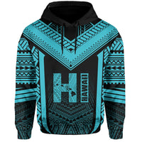 Hawaiian Kanaka Polynesian Hoodie Active Blue - Polynesian Pride