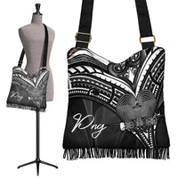 Papua New Guinea Boho Handbag - Cross Style Boho Handbag One Size Black - Polynesian Pride