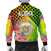 Hawaii Bomber Jacket Hawaiian Tribal Kanaka Maoli Hibiscus LT14 - Polynesian Pride