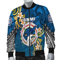 Northern Mariana Islands Men Bomber Jacket Independence Day LT16 Blue - Polynesian Pride
