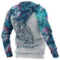 Aotearoa Maori Bulldog Zip Hoodie, Paua Shell Bulldog Tattoo Full Zip Hoodie - Polynesian Pride