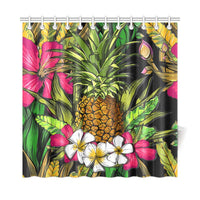 Hawaii Tropical Flowers Pineapple Shower Curtain - Polynesian Pride