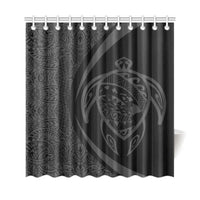 Hawaii Turtle Map Polynesian Shower Curtain - Gray - Circle Style - Polynesian Pride