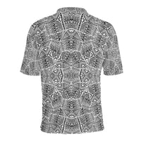Polynesian Polo Shirt White and Black - Polynesian Pride