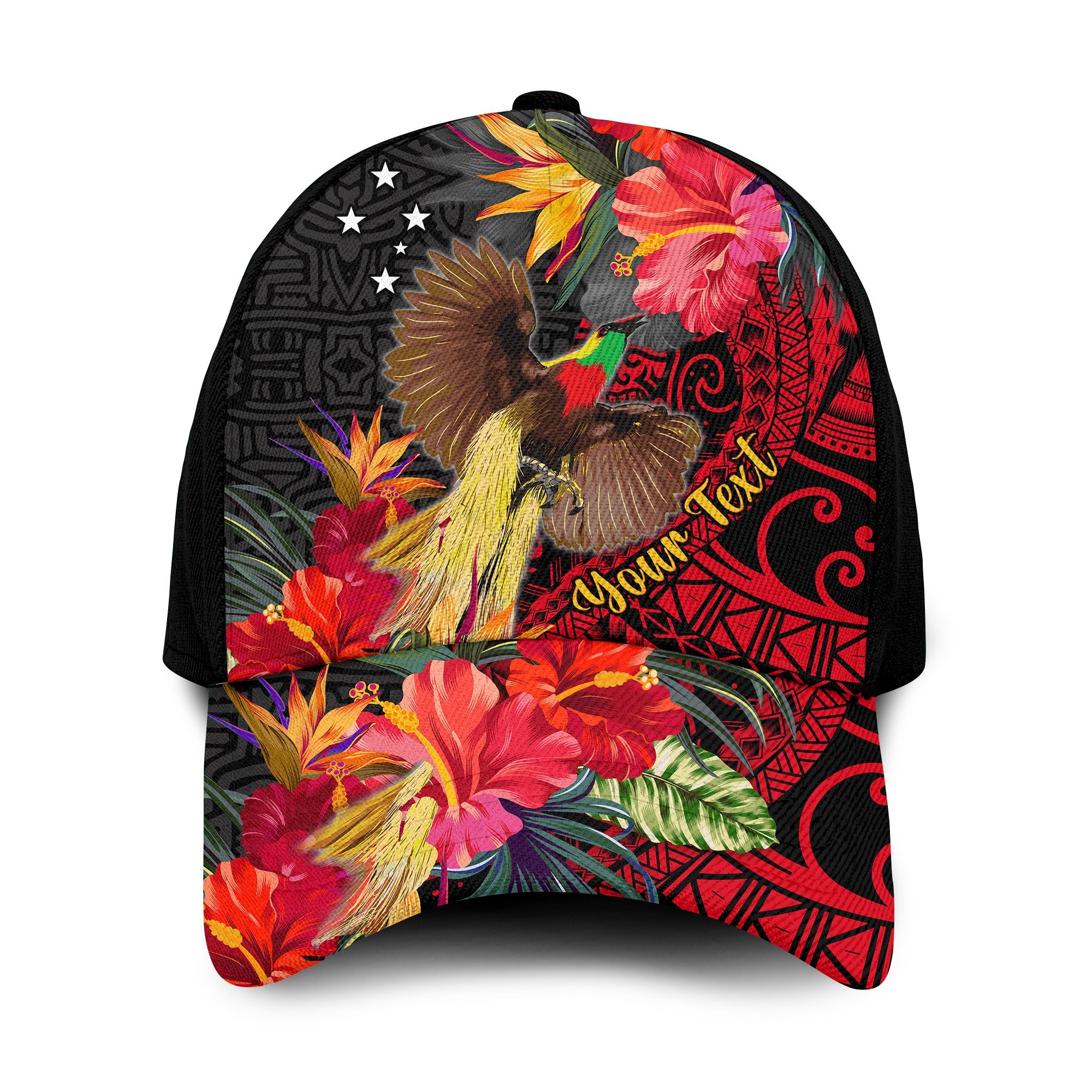 (Custom Personalised) Papua New Guinea Classic Cap Bird of Paradise Ver.01 LT13 Classic Cap Universal Fit Black - Polynesian Pride