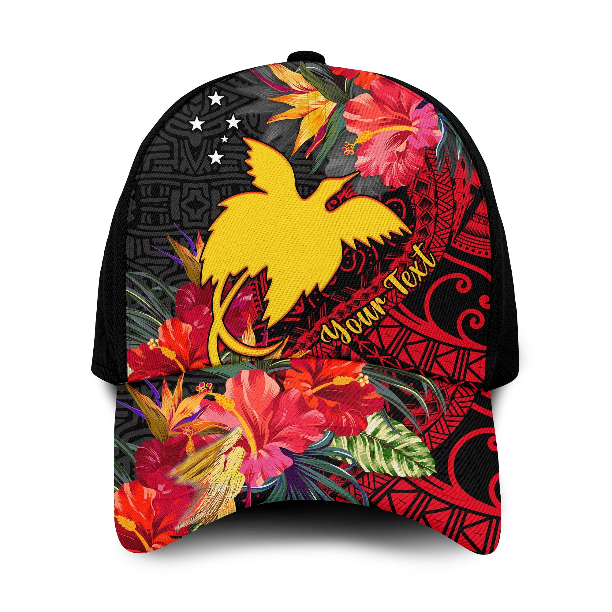 (Custom Personalised) Papua New Guinea Classic Cap Bird of Paradise Ver.02 LT13 Classic Cap Universal Fit Black - Polynesian Pride