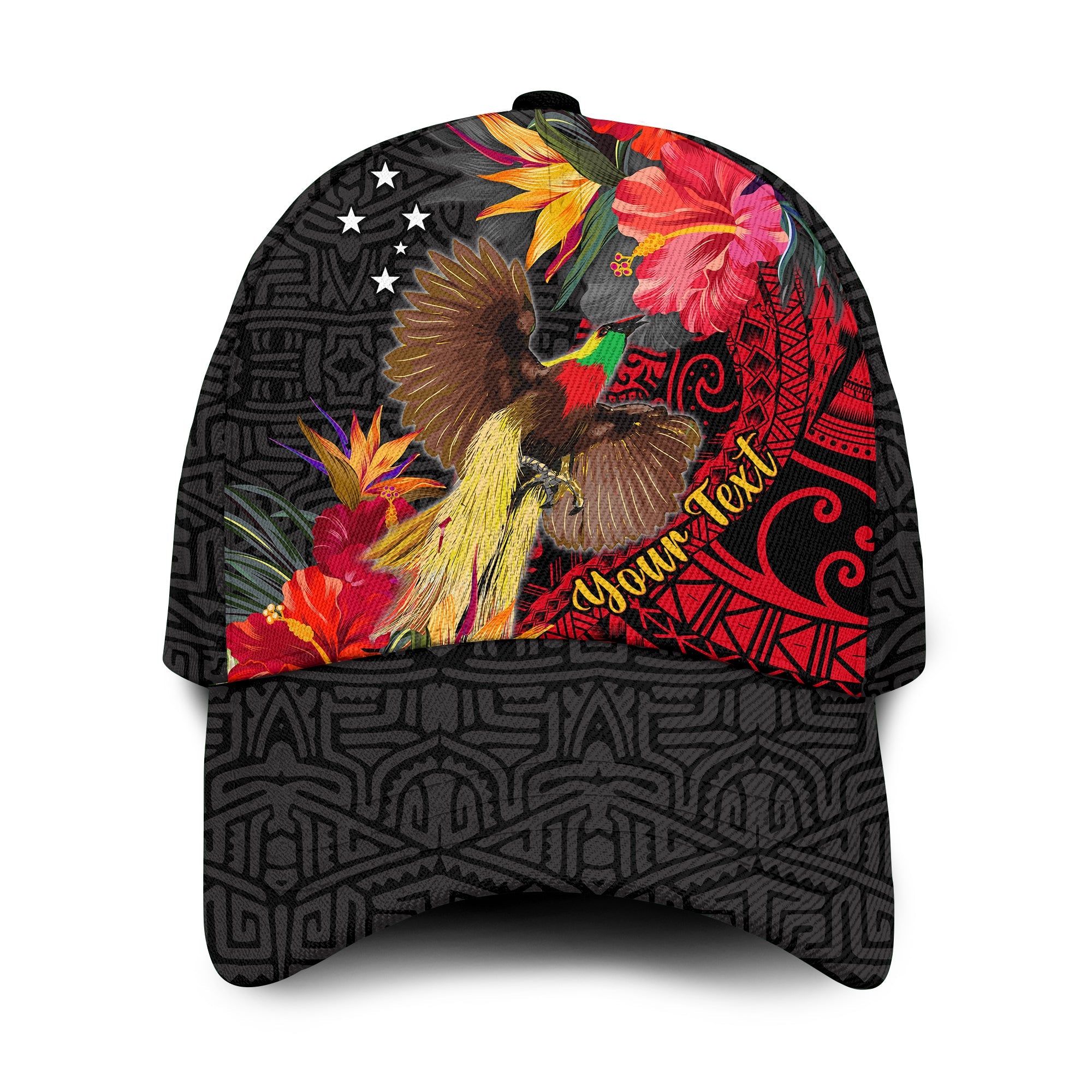 (Custom Personalised) Papua New Guinea Classic Cap Bird of Paradise Ver.03 LT13 Classic Cap Universal Fit Black - Polynesian Pride