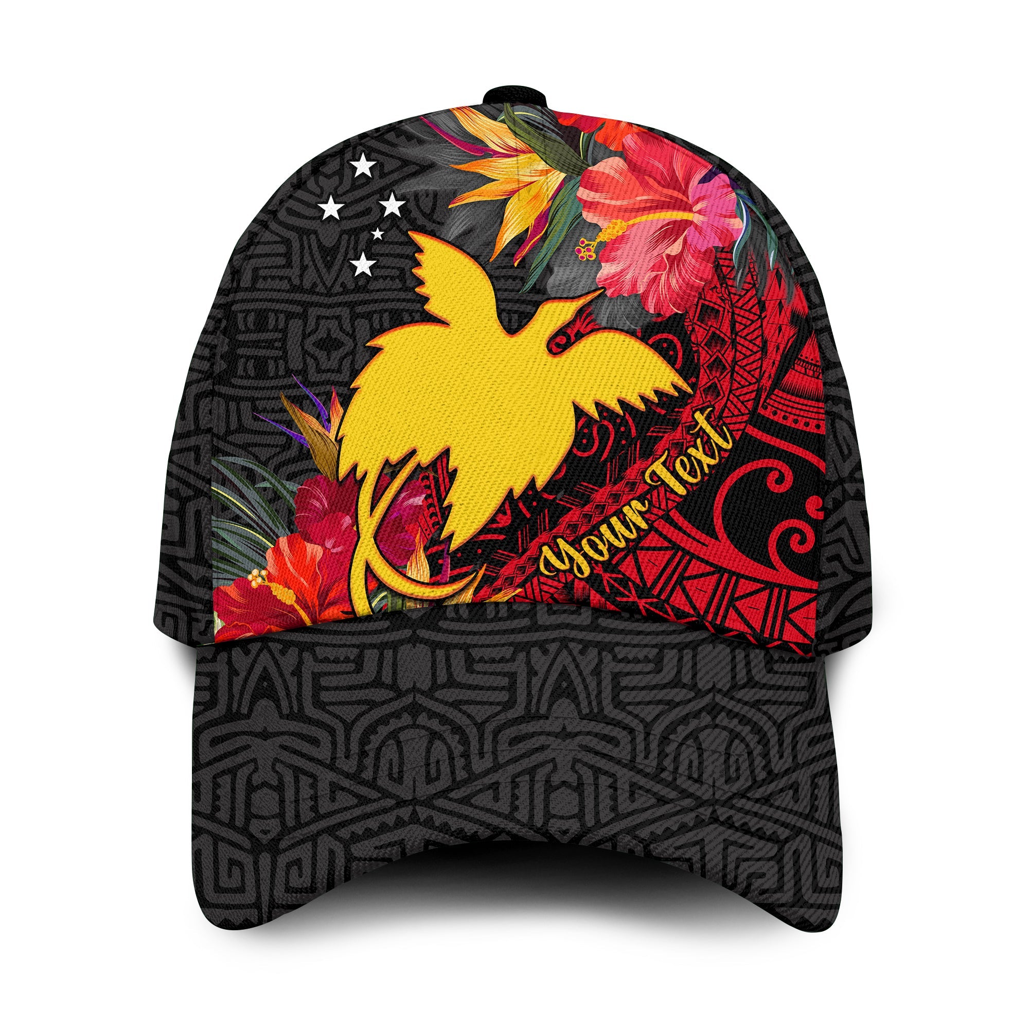 (Custom Personalised) Papua New Guinea Classic Cap Bird of Paradise Ver.04 LT13 Classic Cap Universal Fit Black - Polynesian Pride