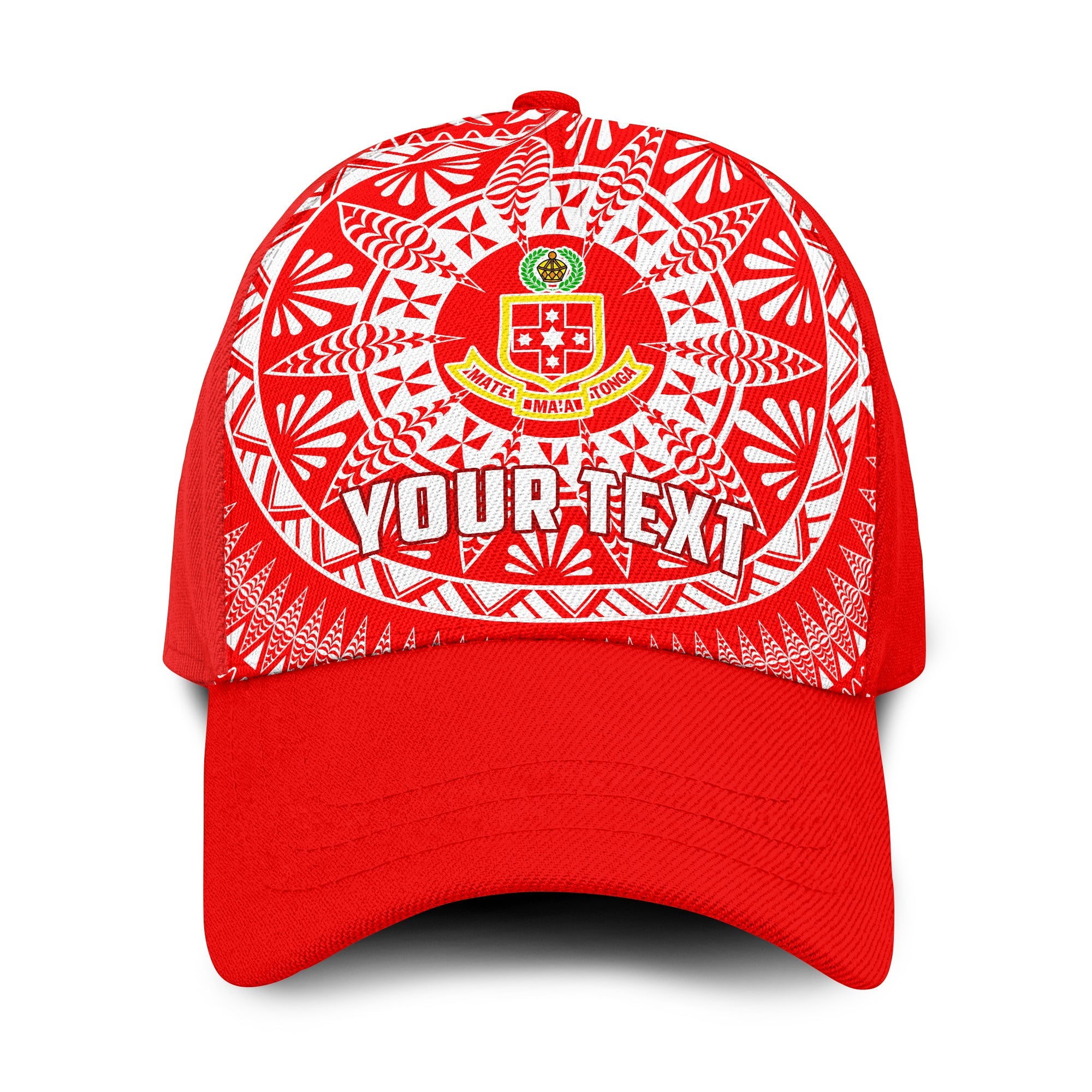 (Custom Personalised) Kolisi Tonga High School Classic Cap Tongan Ngatu Pattern Ver.02 LT14 Classic Cap Universal Fit Red - Polynesian Pride