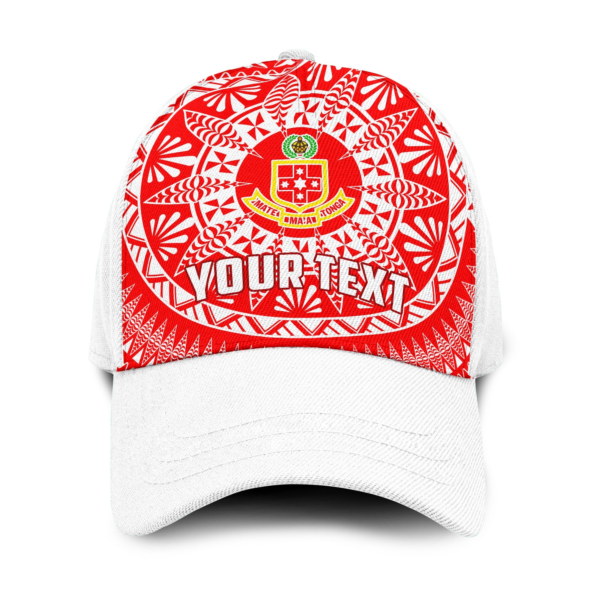 (Custom Personalised) Kolisi Tonga High School Classic Cap Tongan Ngatu Pattern Ver.03 LT14 Classic Cap Universal Fit Red - Polynesian Pride