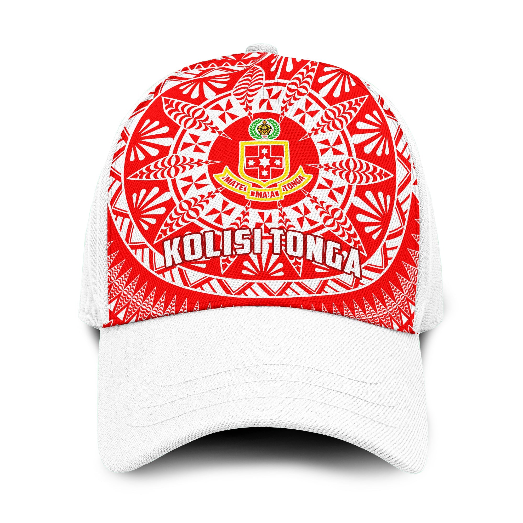 Kolisi Tonga High School Classic Cap Tongan Ngatu Pattern Ver.03 LT14 Classic Cap Universal Fit Red - Polynesian Pride