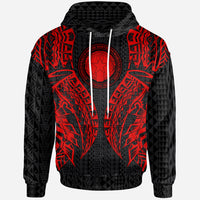 Northern Mariana Islands Hoodie Polynesian Lion Head Red Style Unisex Red - Polynesian Pride