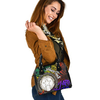 Northern Mariana Islands Custom Personalised Shoulder Handbag - Rainbow Polynesian Pattern - Polynesian Pride