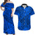 Custom Matching Hawaiian Outfits For Couples Polynesian Tribal Art Blue LT14 Blue - Polynesian Pride
