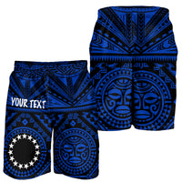 Cook Island Personalised Men's Short - Seal With Polynesian Tattoo Style ( Blue) - Polynesian Pride