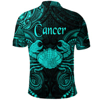 Cancer Zodiac Polynesian Polo Shirt Unique Style Turquoise LT8 - Polynesian Pride