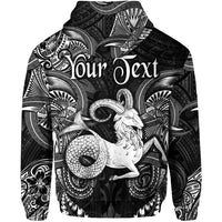Custom Capricorn Zodiac Polynesian Zip Hoodie Unique Style Black LT8 - Polynesian Pride